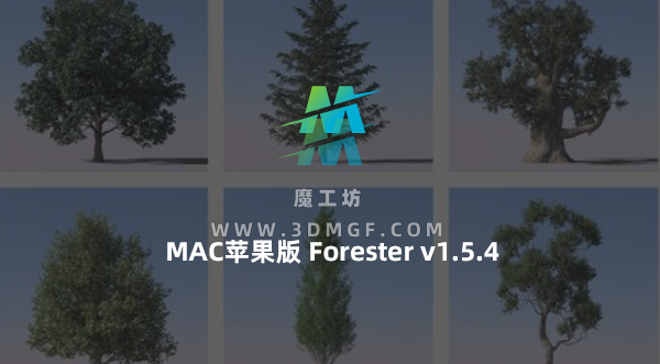 Mac苹果版-花草树木森林植物生成器C4D插件 Forester v1.5.4+Expansion Pack V1+2预设包