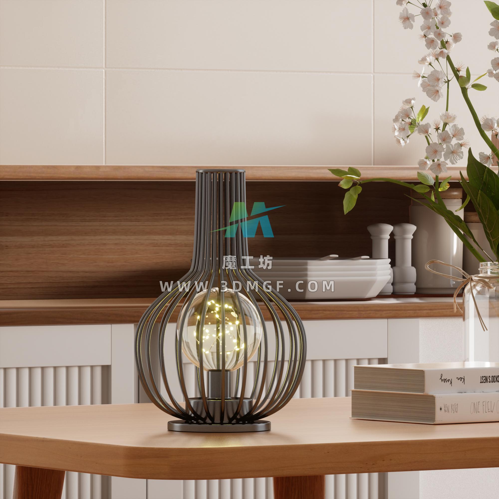 桌子和灯 室内场景-octane渲染