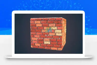 1款风格化损坏砖石纹理贴图1K分辨率砖块纹理设计素材