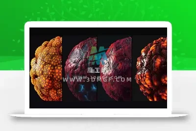 4款外星人有机材质无缝纹理贴图外星怪物皮肤PBR贴图4K纹理