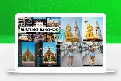 50款曼谷城市电影景观明亮金色旅拍LR调色预设LUT视频调色素材