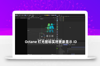Octane 灯光图标实时更新显示 ID 序号插件
