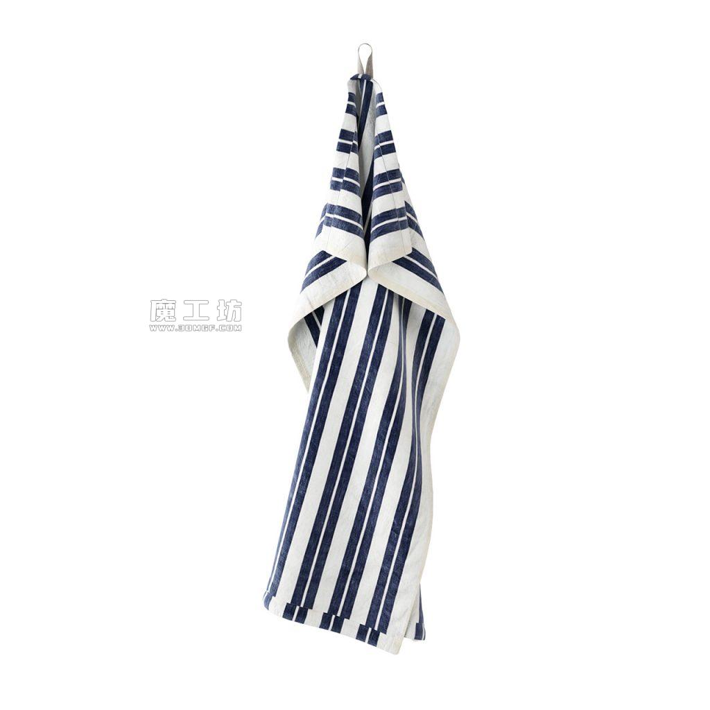 Ferm Living Hale Tea Off-White Blue Towel