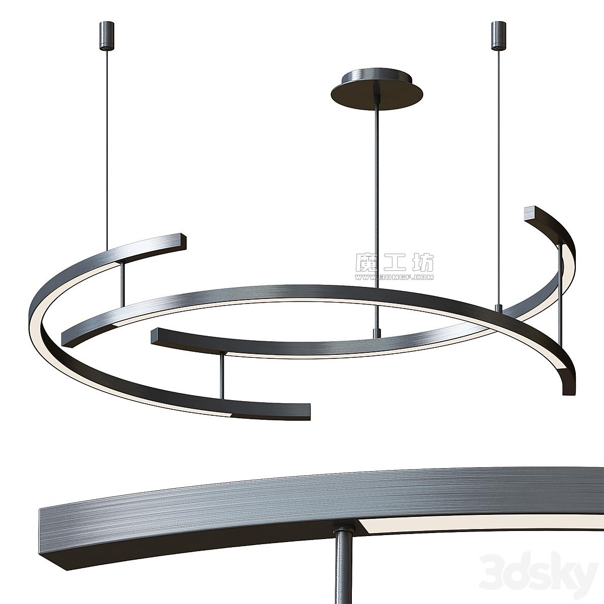 Ring Line Modern Chandelier 3D模型