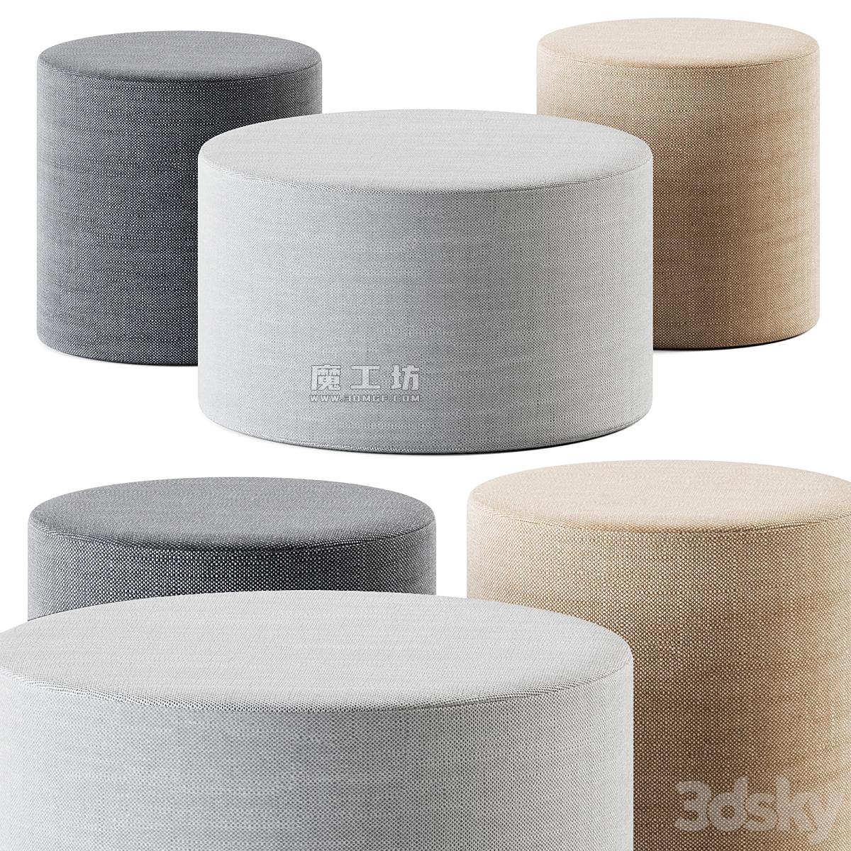 Bumper Outdoor Ottoman By Blu Dot 3D模型