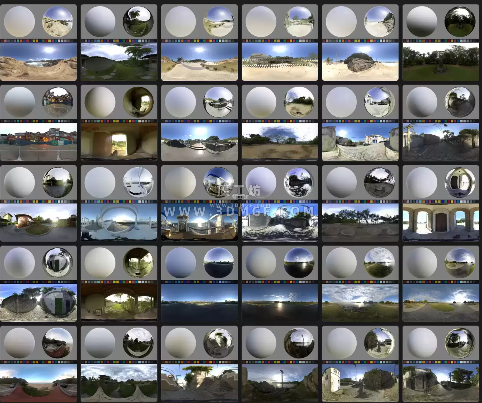 魔工坊-30种GSG灰猩猩高分辨率户外天空HDRI Pack Paradise