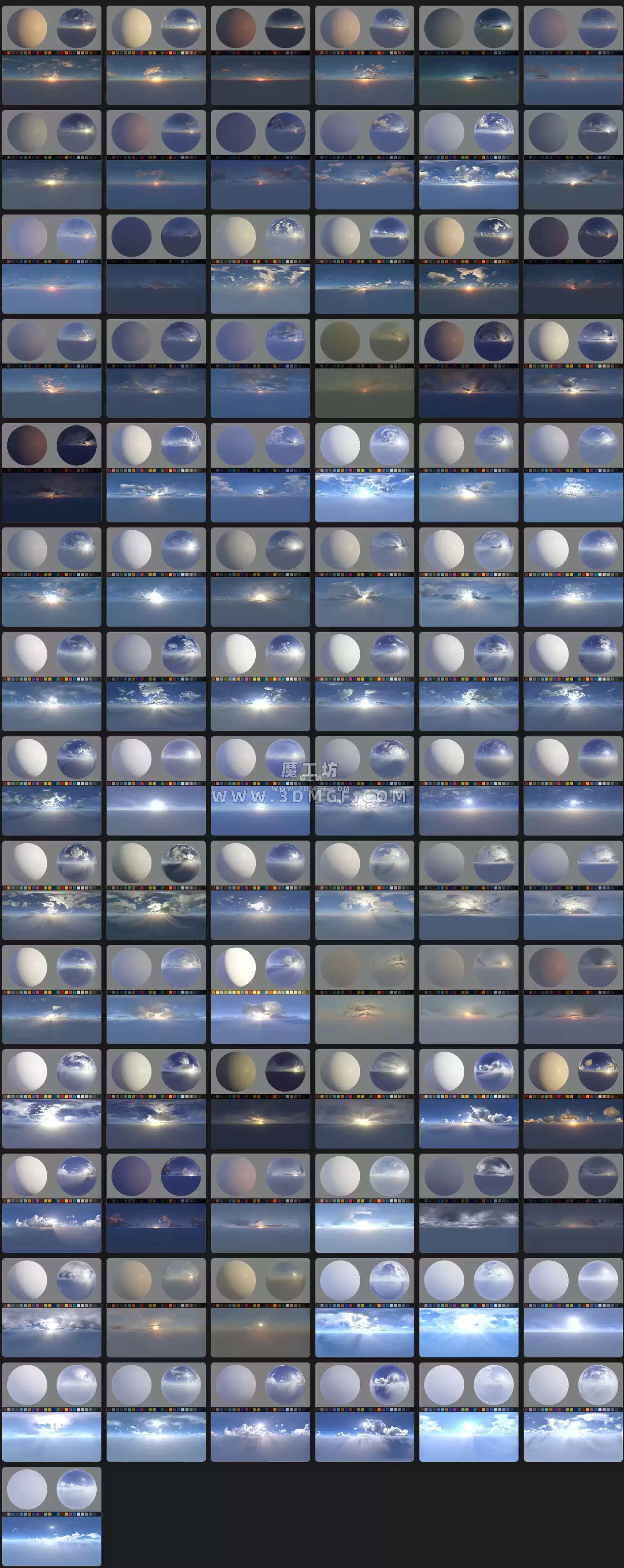 魔工坊-85组天空HDRI 4K高清贴图合集GSG灰猩猩出品 HDRI Pack 终极天空