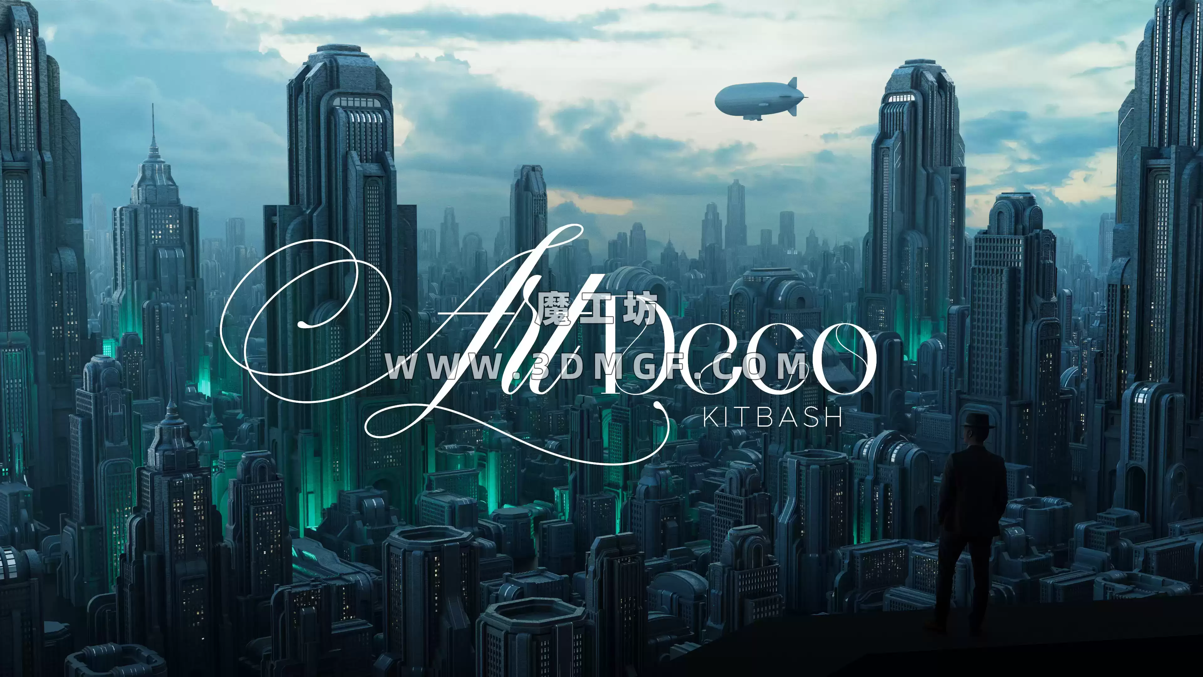 未来城市建筑3D模型资产 Art Deco – City Kitbash (Blender/FBX/OBJ格式)