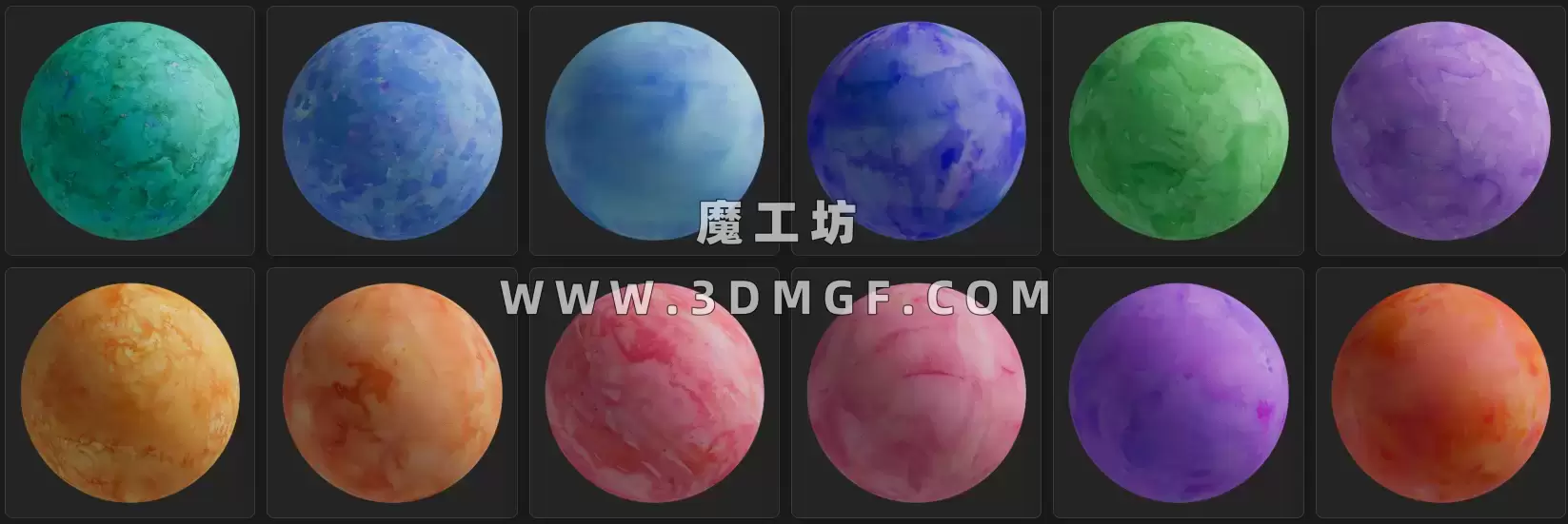 魔工坊-18款GSG水彩画材质贴图预设