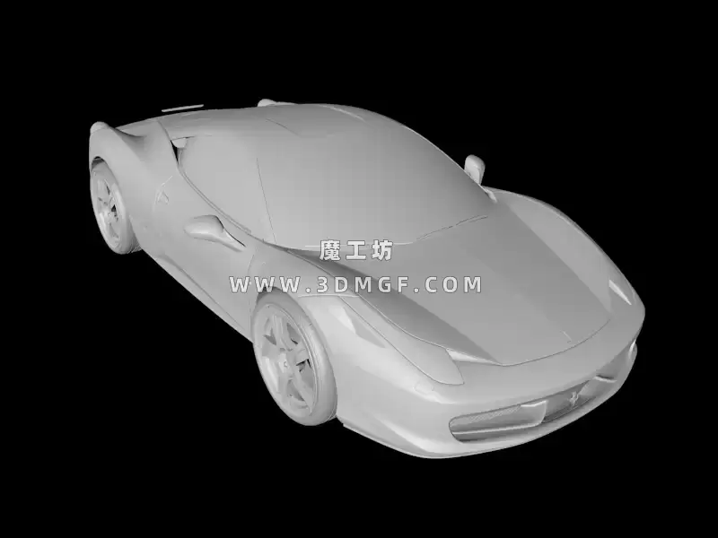 魔工坊-C4D赛车模型白膜
