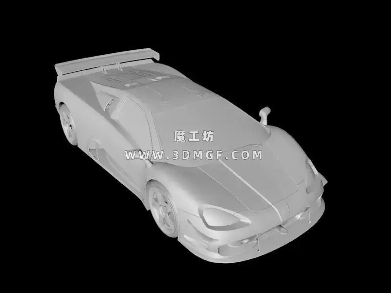 魔工坊-C4D赛车模型白膜