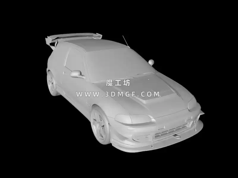 魔工坊-C4D赛车模型白膜