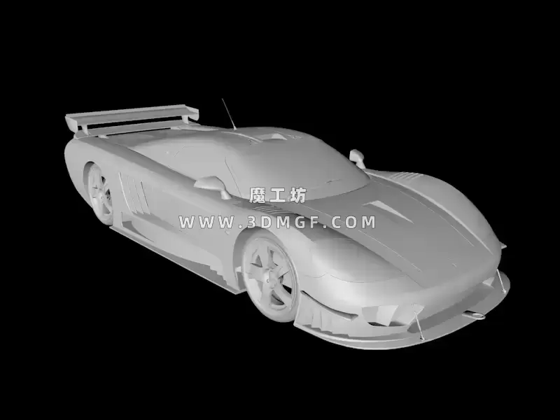 魔工坊-C4D赛车模型白膜