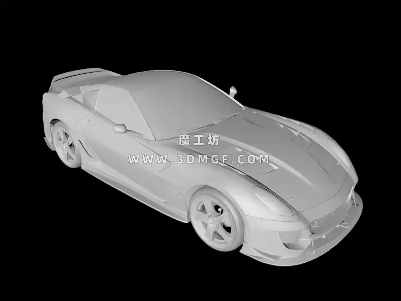 魔工坊-C4D赛车模型白膜