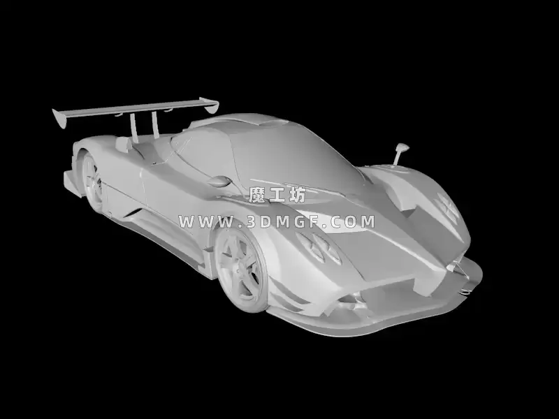 魔工坊-C4D赛车模型白膜