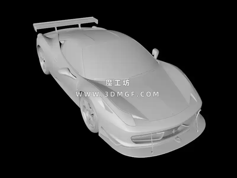 魔工坊-C4D赛车模型白膜