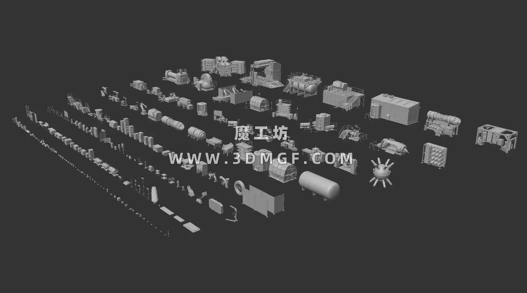 Kitbash3D系列-科幻模型秘密实验室器械工具3D模型-Props Secret Labs