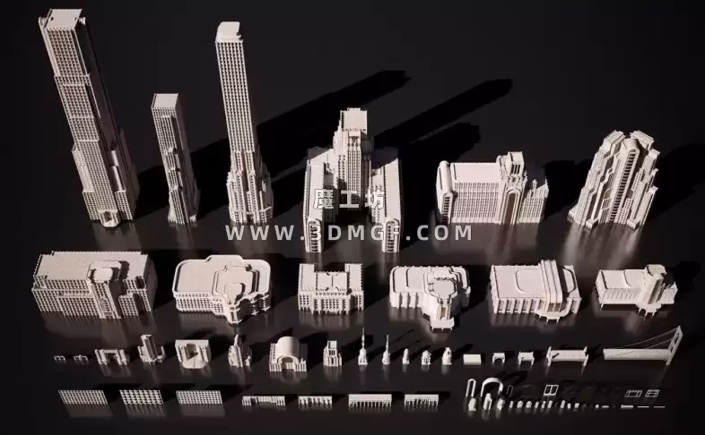 KitBash3D系列-欧美建筑景观装饰艺术景观3D模型合集-Art Deco