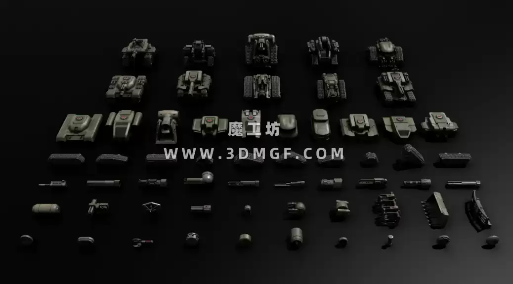 KitBash3D系列-交通工具：坦克Kitbash3D-Vehicles：Tanks