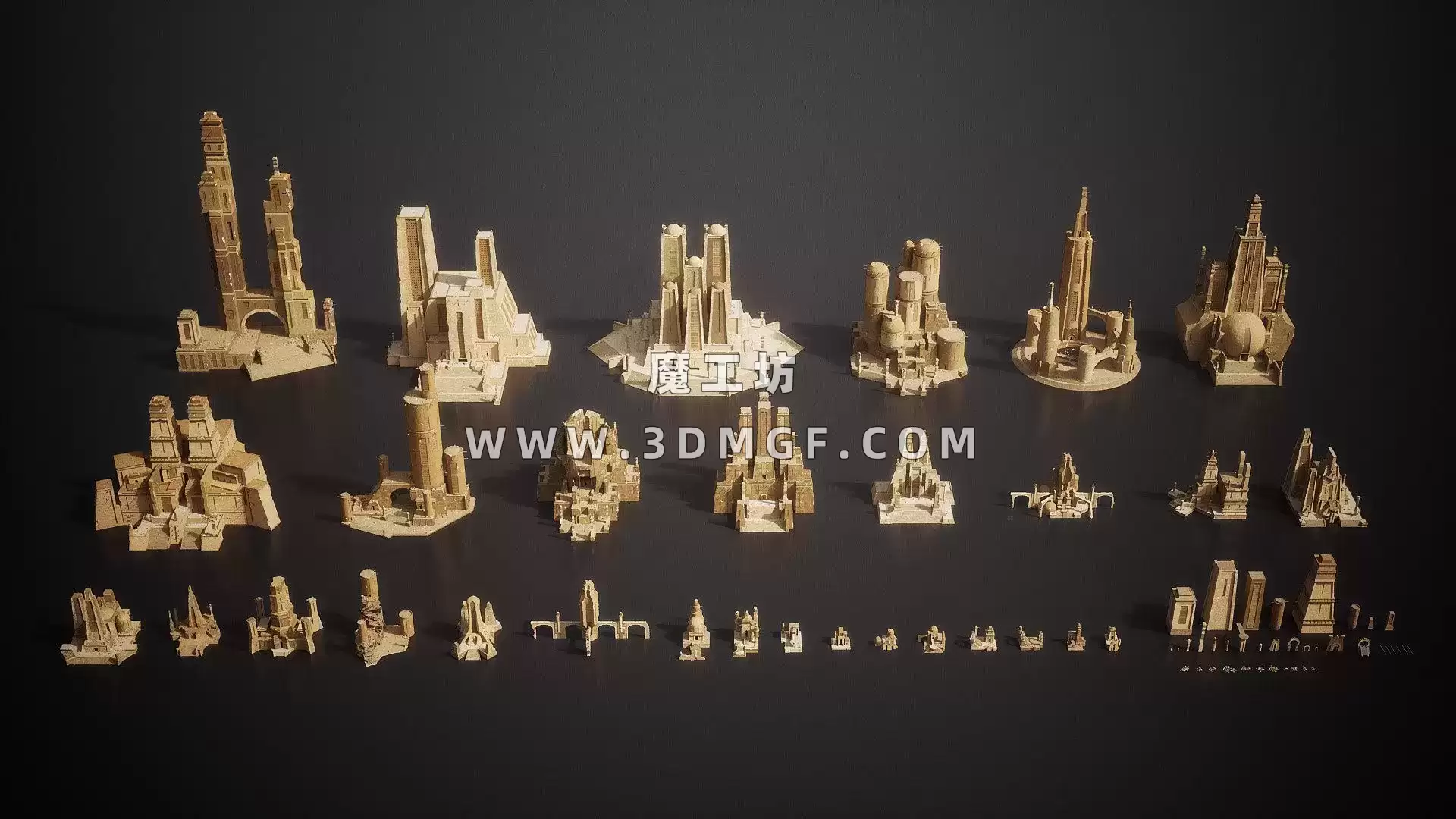 Kitbash3d系列-古代神殿建筑3D模型  – Anncient Temples