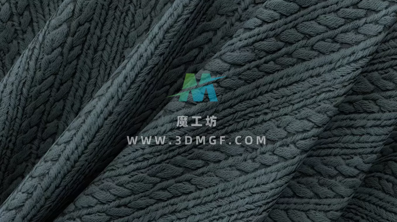 针织羊毛编织面料无缝PBR纹理贴图毛衣服装布料织物4K纹理贴图