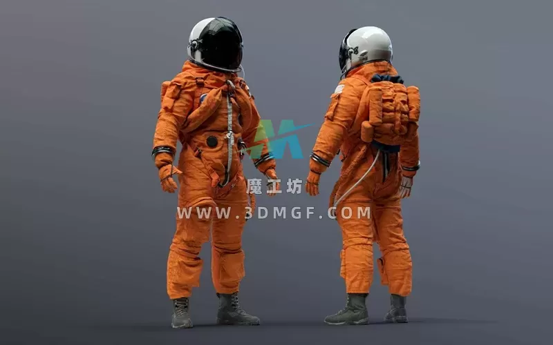 Blender高精度太空宇航服逃生服3D模型太空服头盔手套靴子带4K纹理