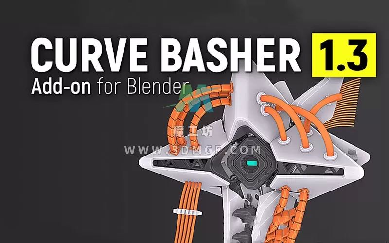 【Blender插件】Curve Basher 1.40 贝塞尔曲线阵列线缆电线建模