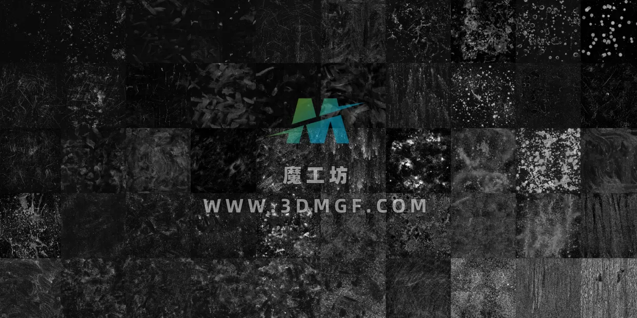 魔工坊-油渍脏化4K黑白贴图纹理52张