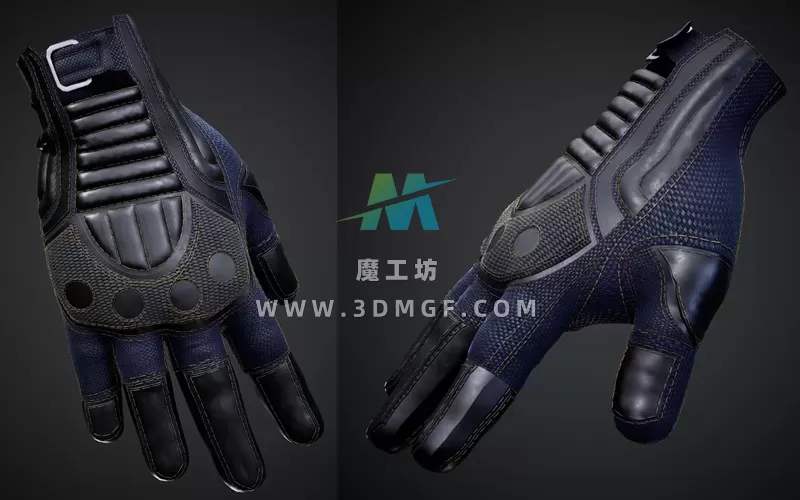 1款中世纪幻想高细节手套3D服装模型ZPRJ/OBJ格式模型素材