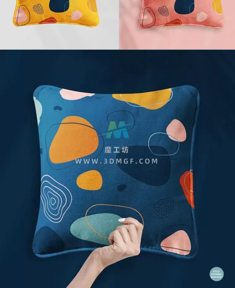 5款圆抱枕样机模版