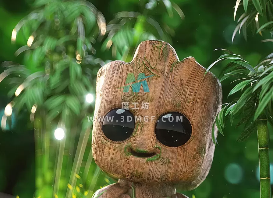 魔工坊 - 小格鲁特 卡通小人 工程-octane渲染