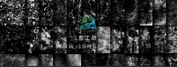 C4D划痕污迹黑白深度4K png图片素材 Surface Imperfections