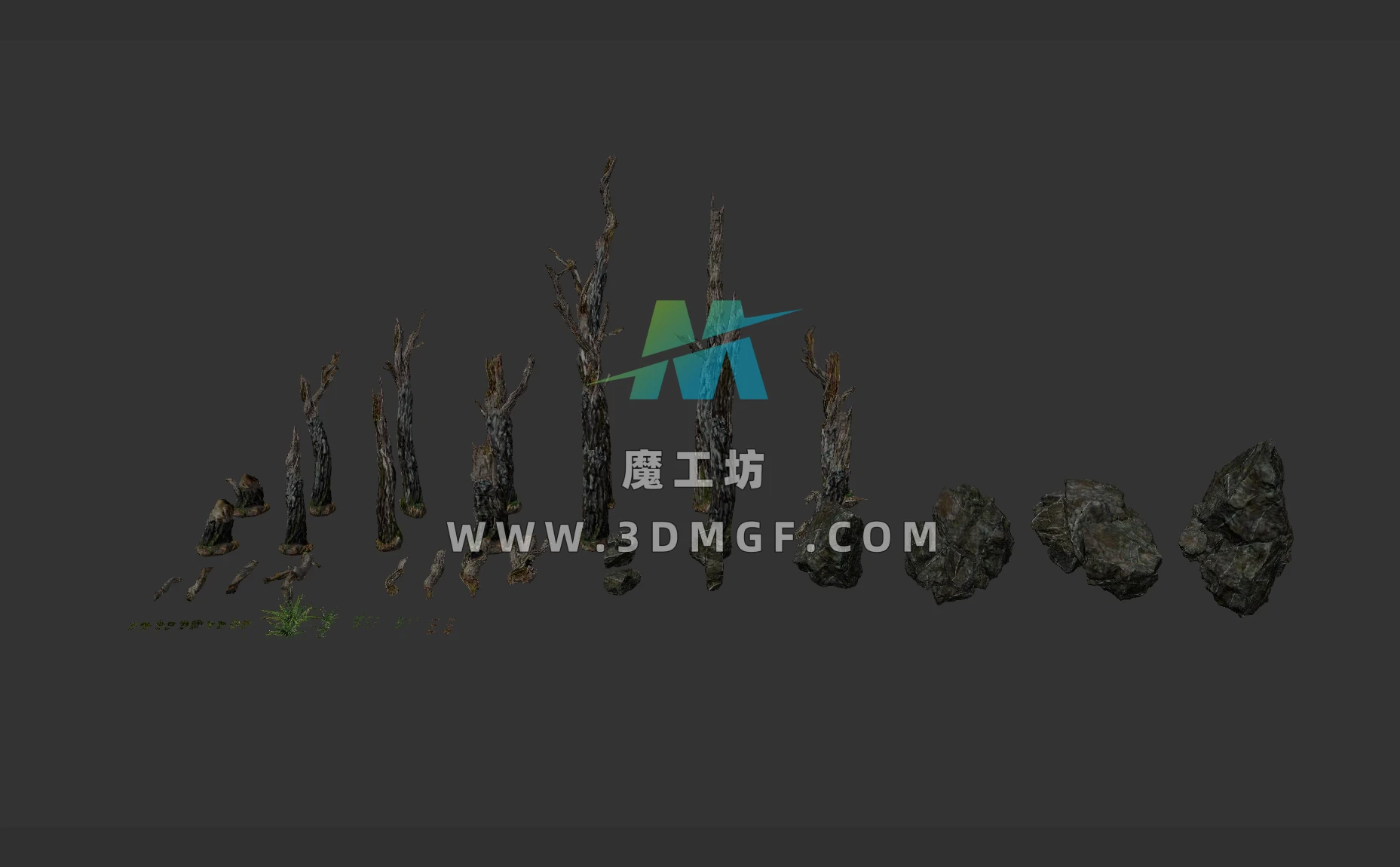 枯树枝obj枯树干C4D模型3d