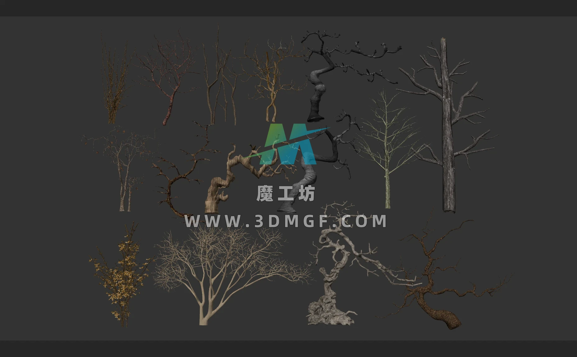 树枝树干枯树枯干树木艺术摆件三维3D模型素材