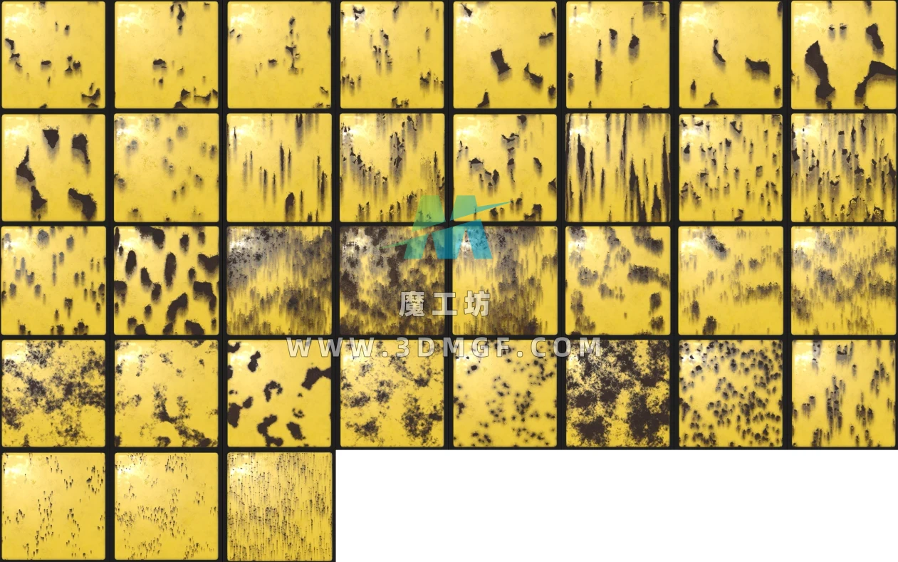 魔工坊-35张重金属黑白纹理贴图