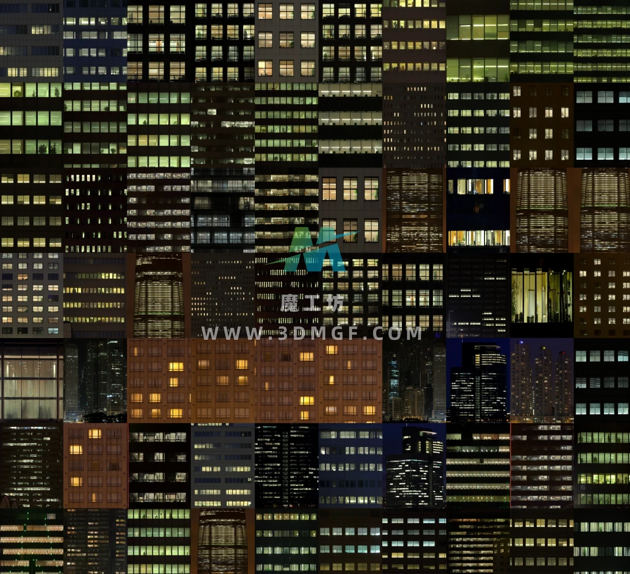 魔工坊-228张夜景高楼贴图