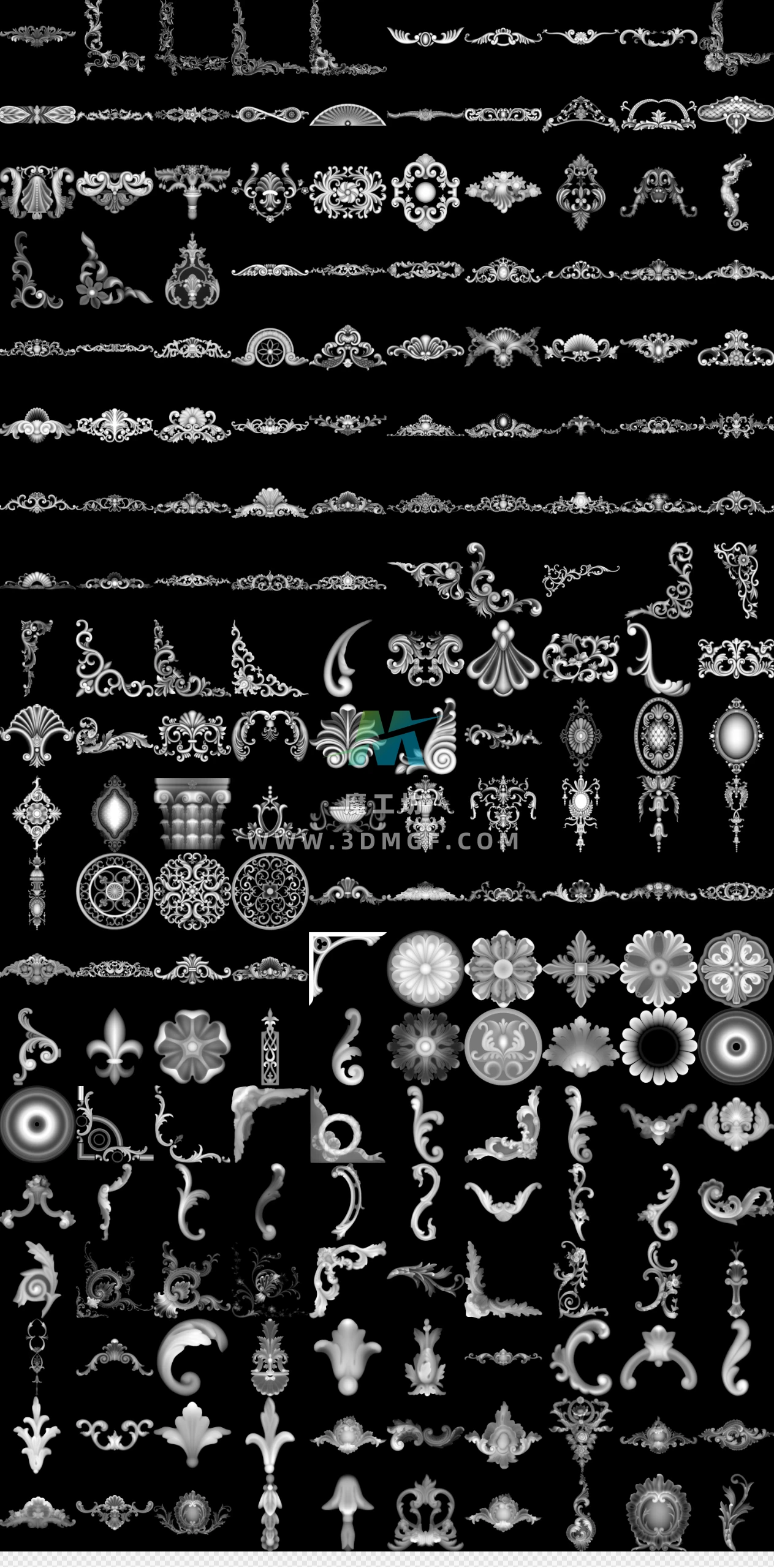 魔工坊-装饰黑白贴图PSD源文件