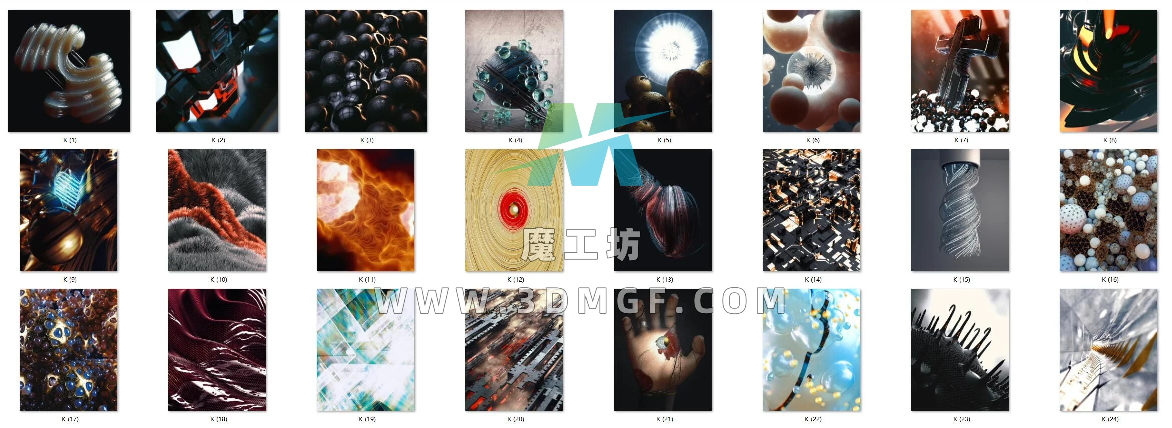 24个 线条科幻 人类科技 建筑球体场景 C4D模型-标准渲染工程