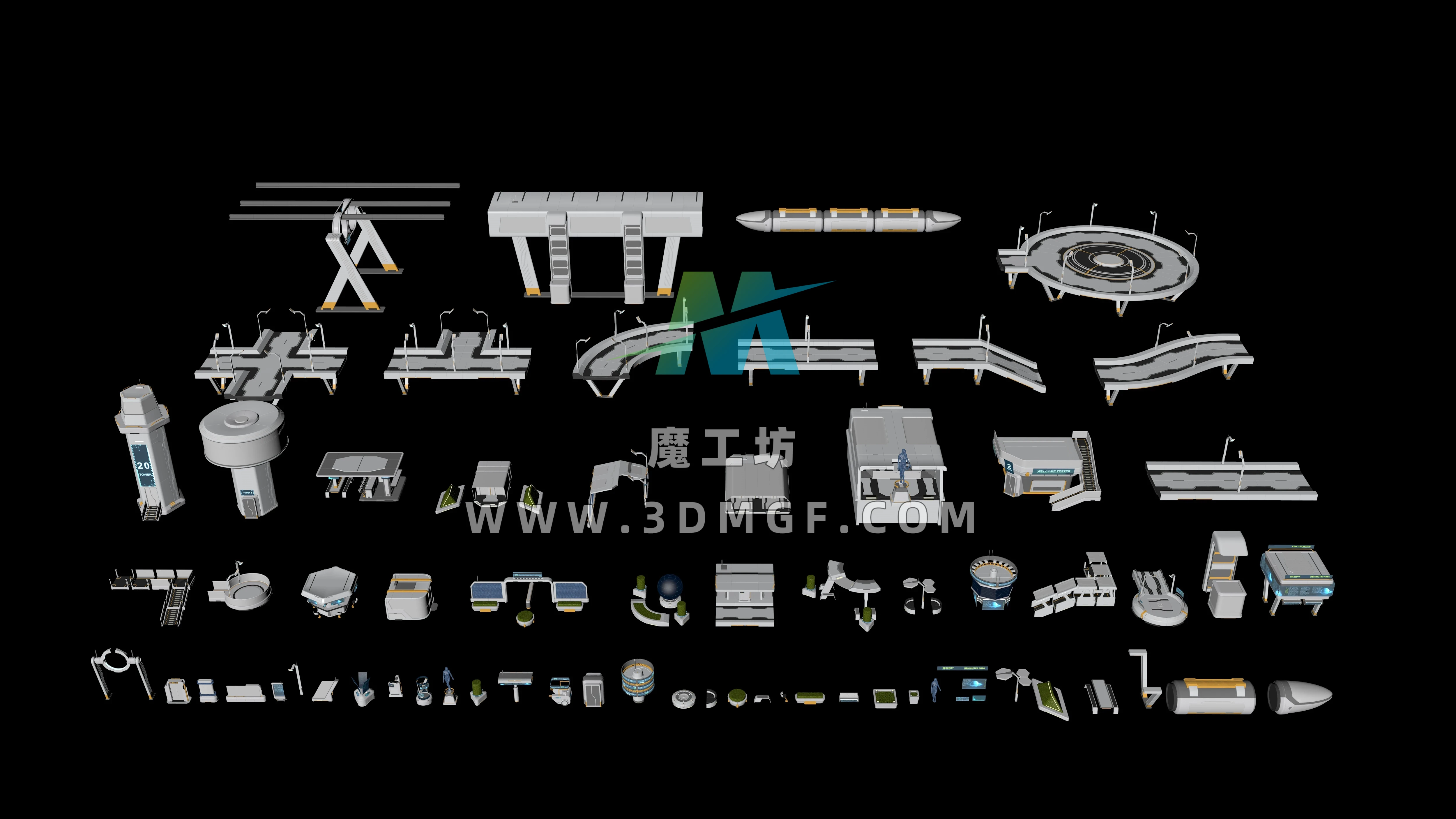 50个 高科技 科幻 城市 加油站 立交桥