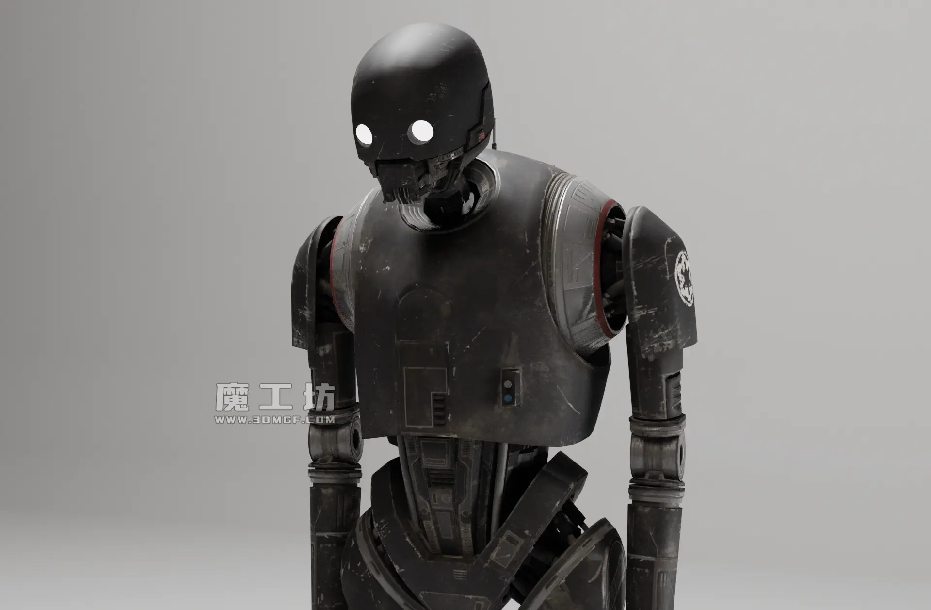 星球大战K-2SO安保机器人3D模型科幻机器人角色带2K纹理贴图