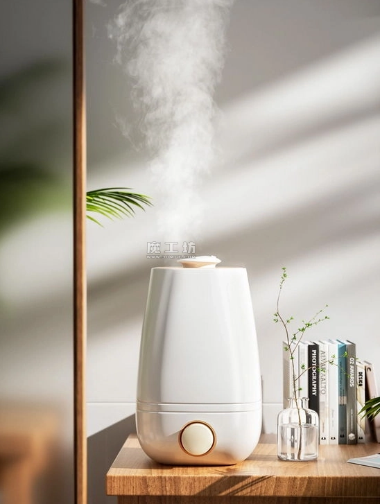 加湿器场景C4D模型,书香绿植间的温润时光