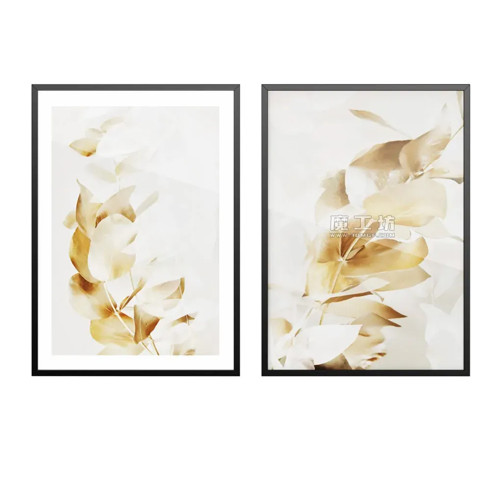 金色桉树艺术印刷海报